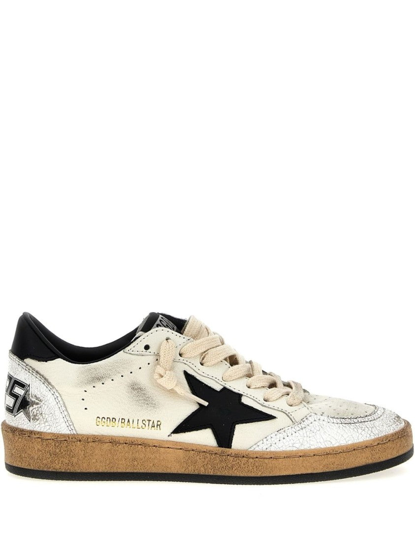 Golden Goose Low-Top Sneakers With Distressed Metallic Finish