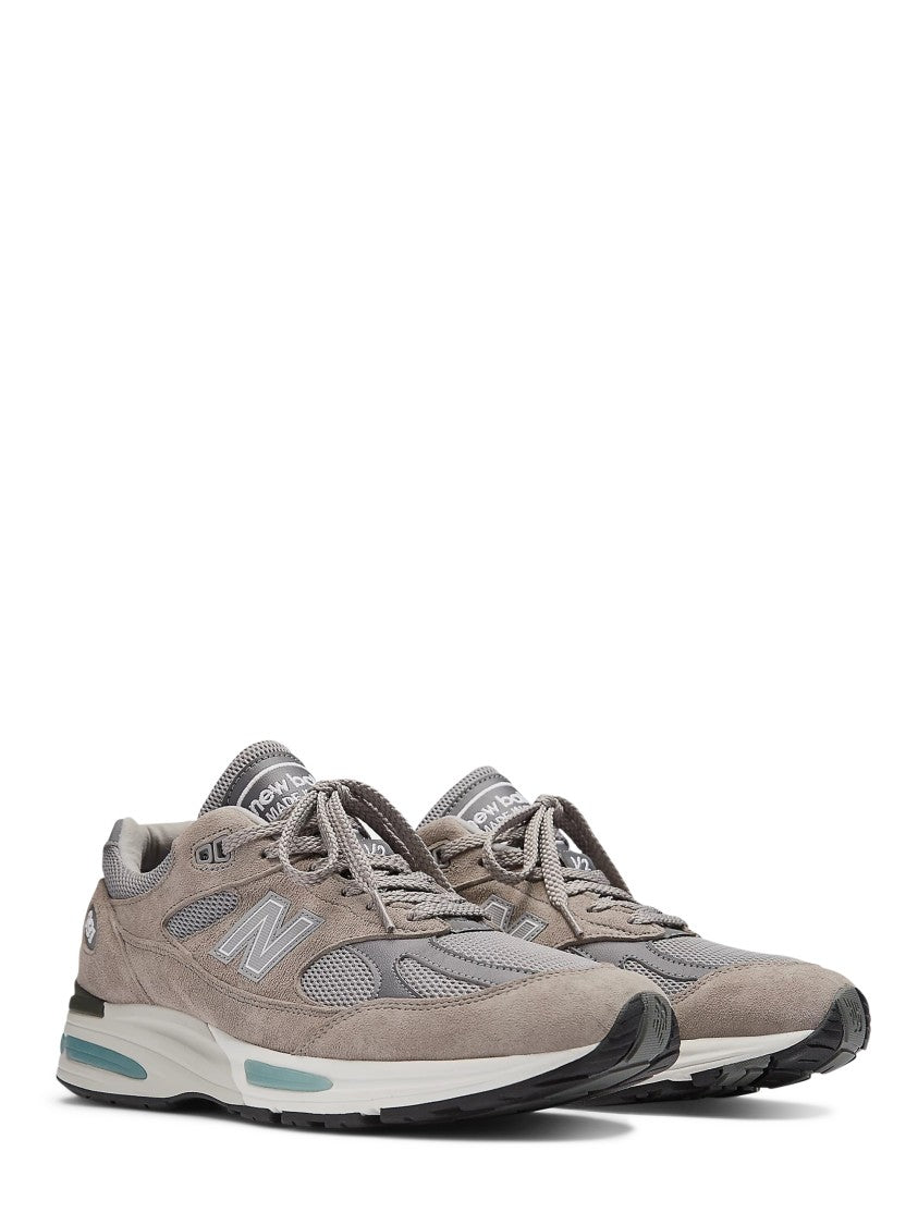 New Balance Textured Grey Sneakers With Suede And Mesh Composition