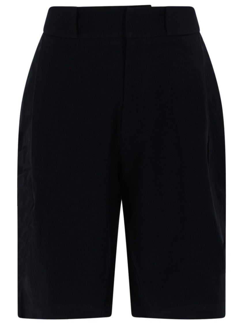 Ymc Neutrals Carax Flat Front Cotton-Linen Shorts