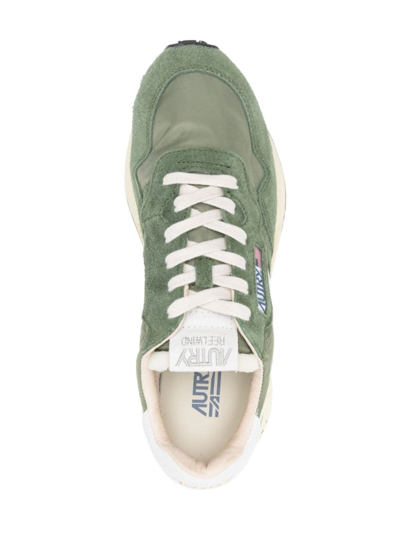 Autry Grass Green Suede Reelwind Lace-Up Sneakers