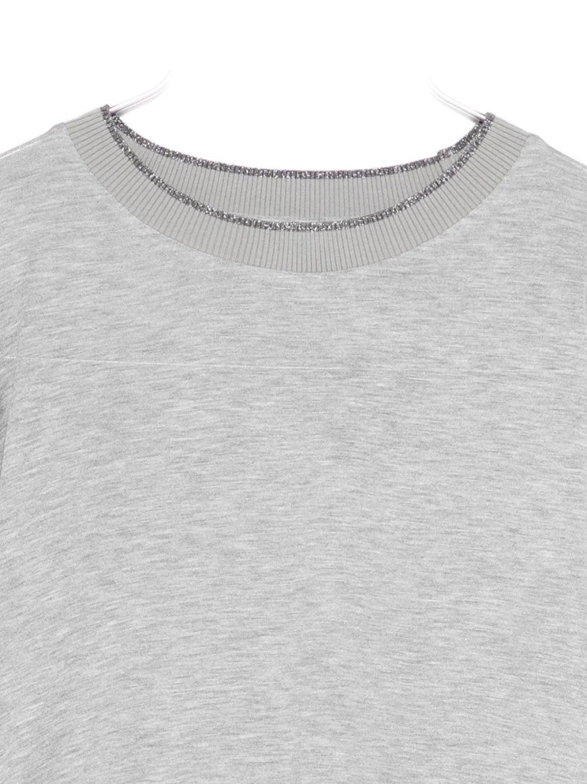 Lorena Antoniazzi Glitter-Neck Long-Sleeve T-Shirt