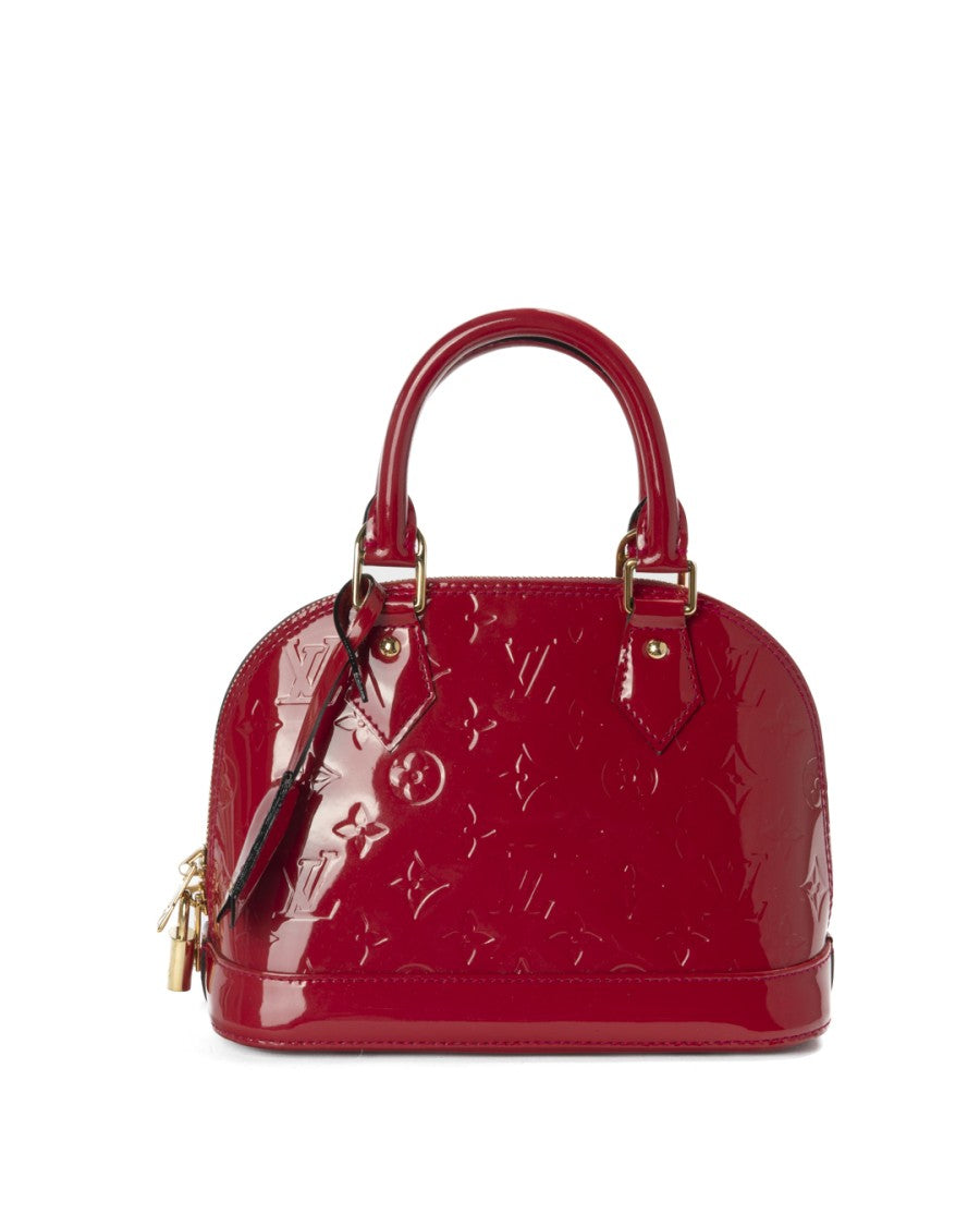 Louis Vuitton Sophisticated Alma Bb Handbag In Glossy Red Patent Leather