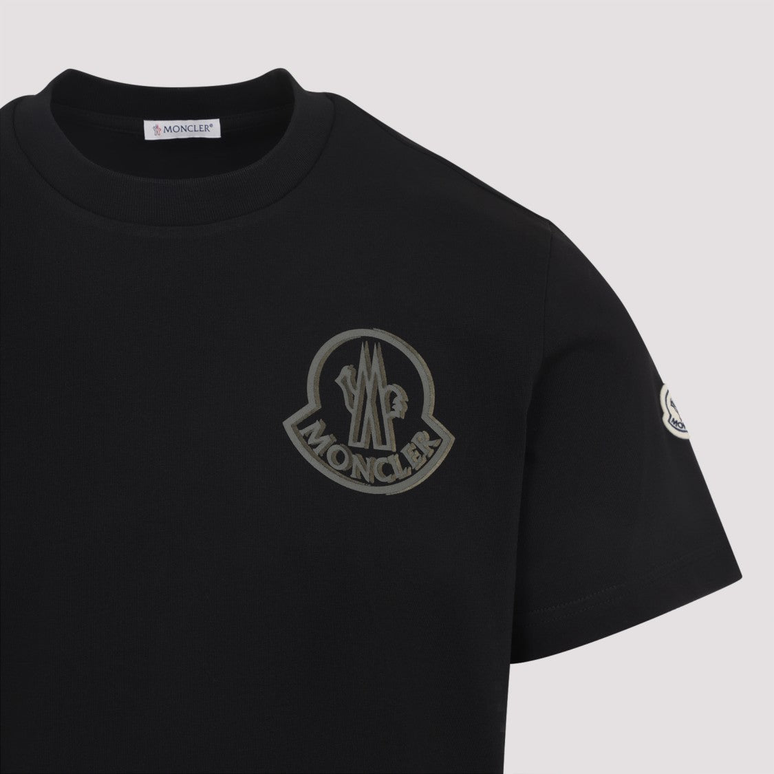 Moncler Black Cotton Short Sleeves T-Shirt