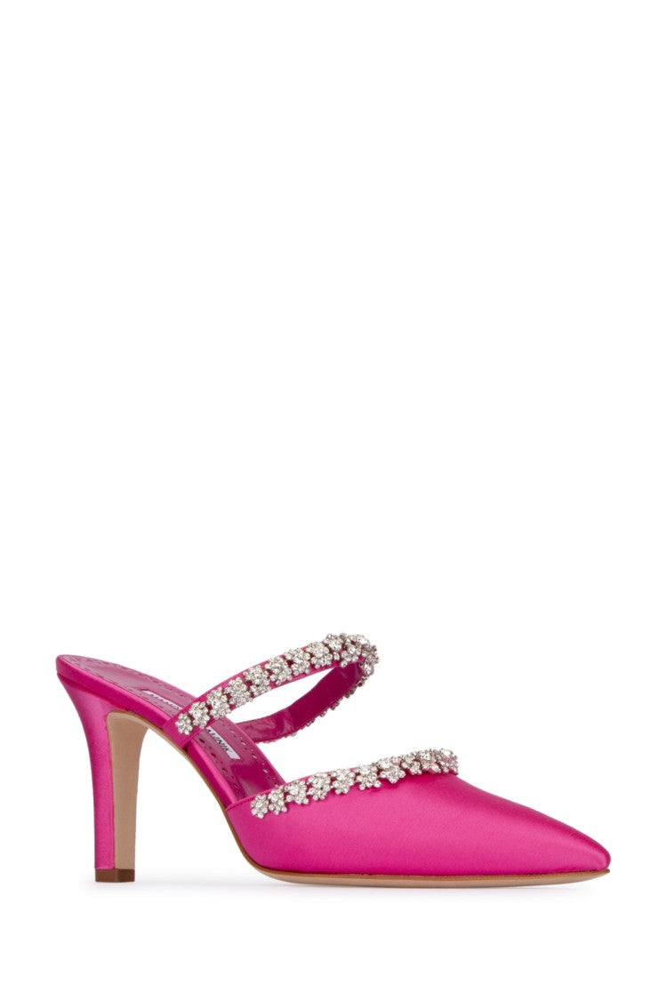 Manolo Blahnik High-Heeled Pumps With Sparkling Embellished Straps