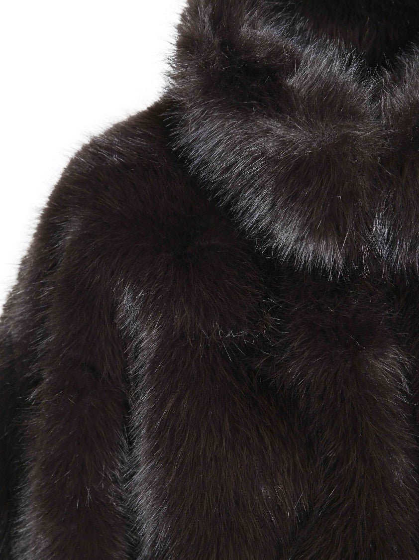 Rotate Cropped Faux Fur Jacket