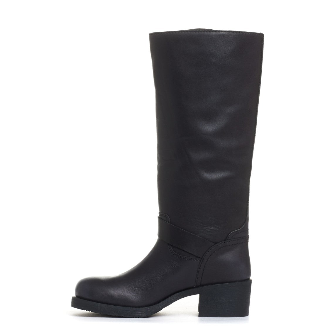 Ash Stylish BikerBoots With 40 Mm Heel And Buckle Details