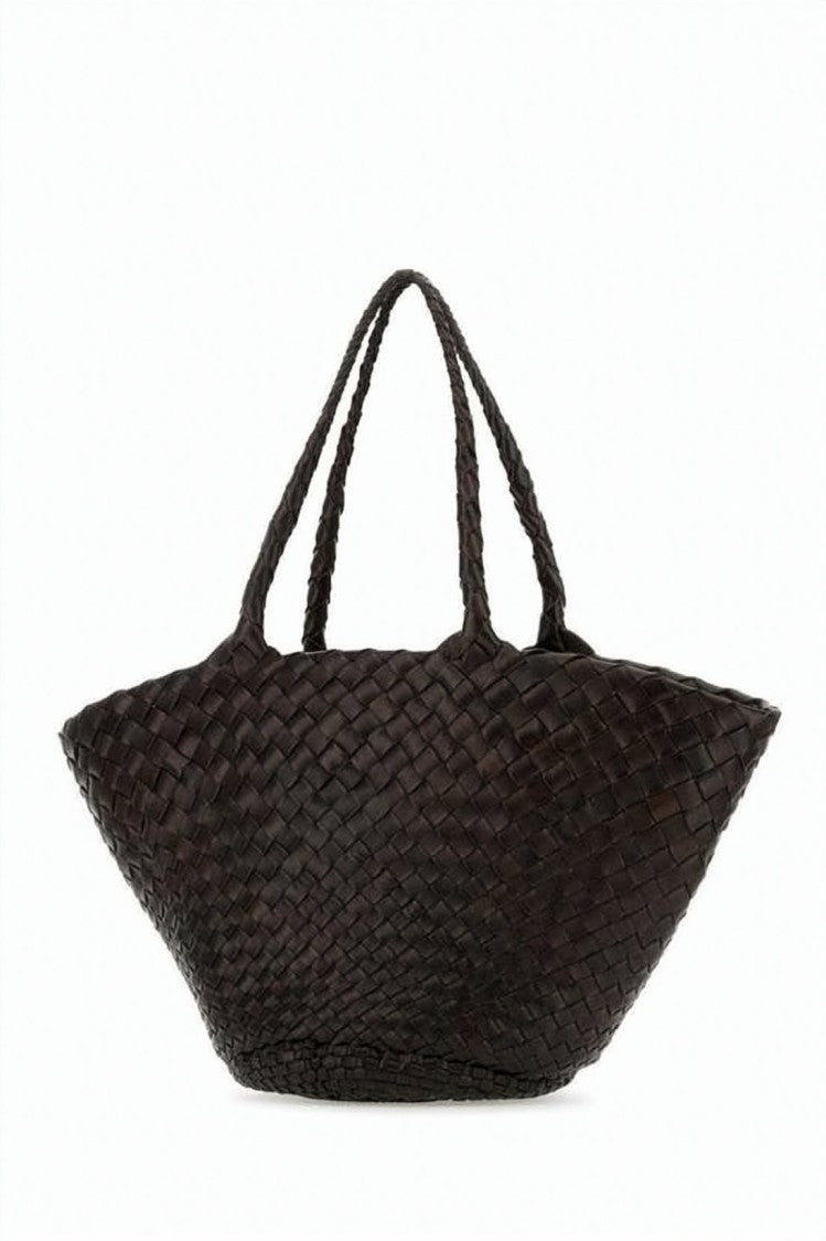 Dragon Diffusion Trapezoidal Brown Calf Leather Shoulder Bag