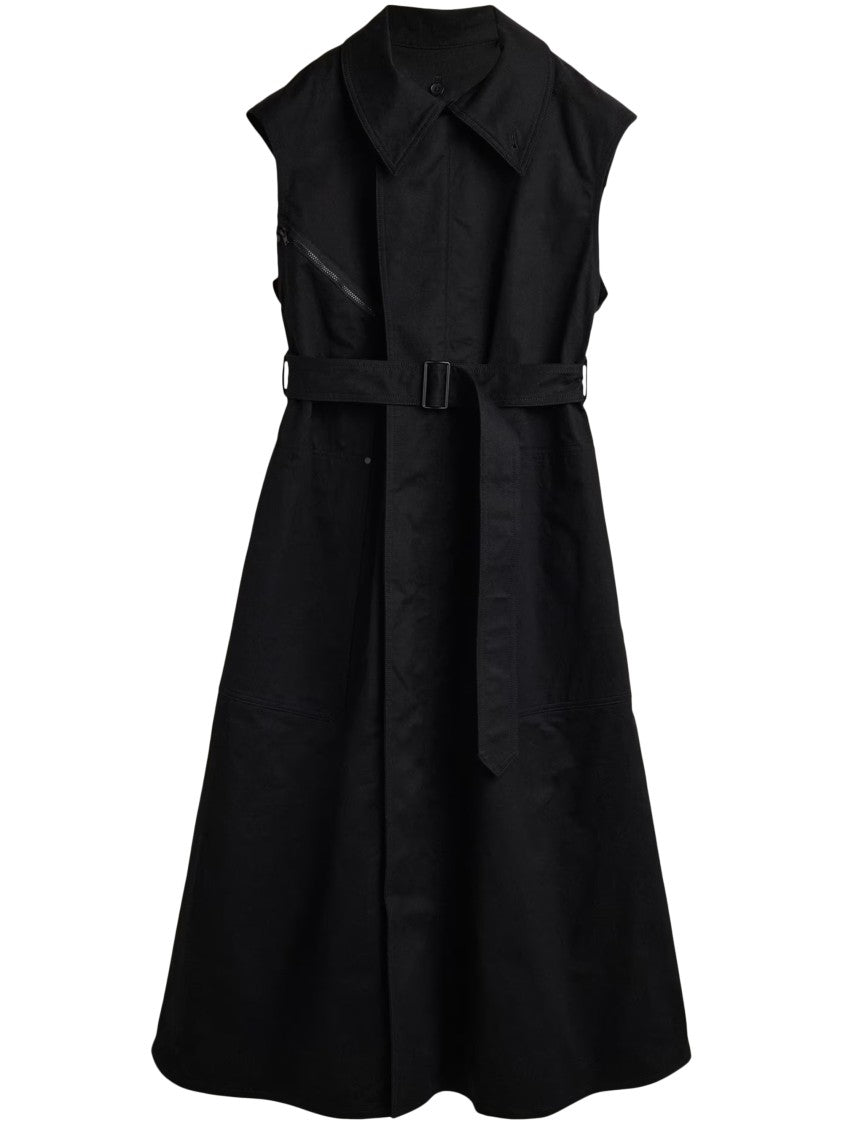 Y-3 Sleeveless Midi Dress With Structured Silhouette