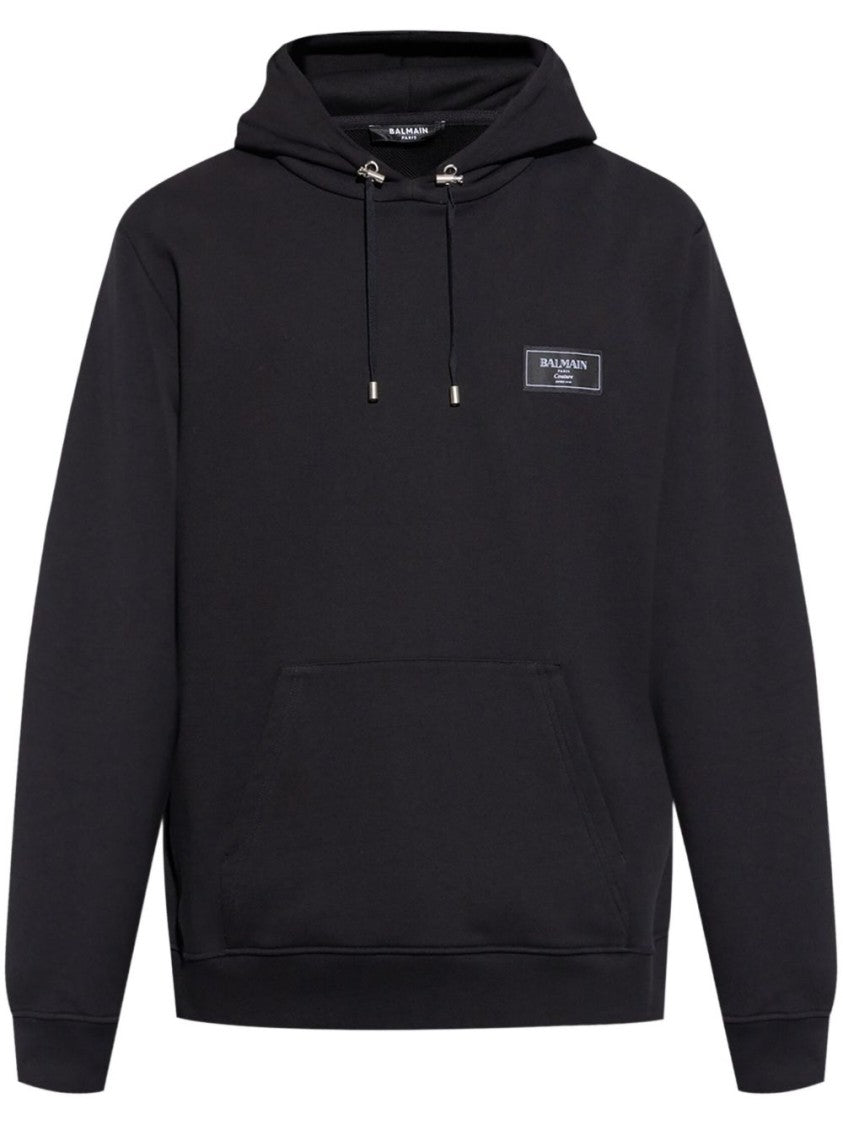 Balmain Classic Black Hoodie With Kangaroo Pocket