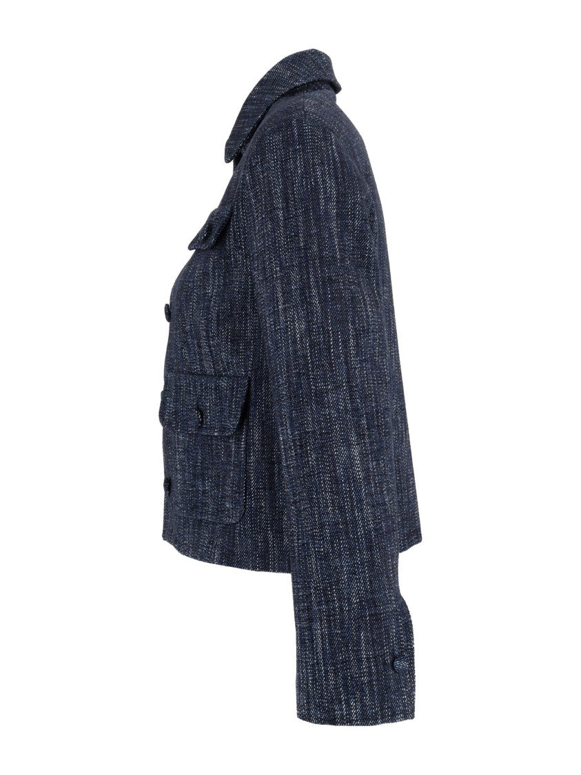 Circolo 1901 Cropped Textured Cotton Jacket