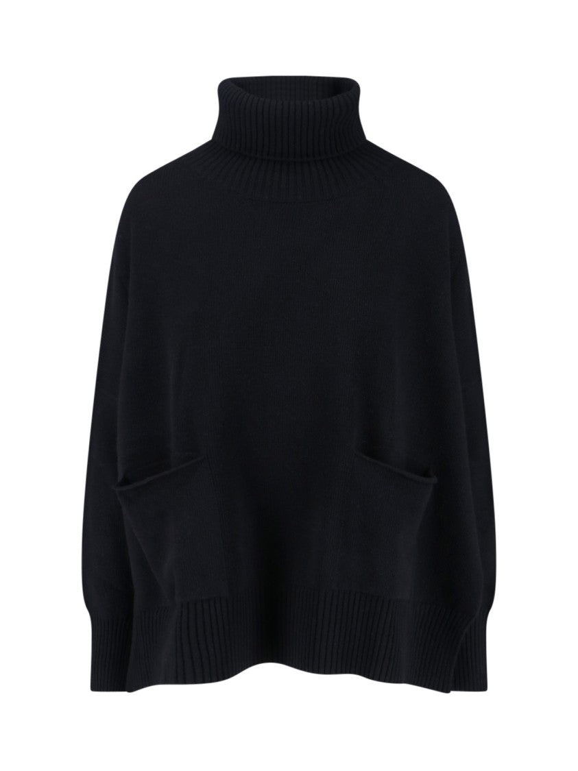 Ma'ry'ya High-Neck Cashmere And Virgin Wool Sweater With Ribbed Finishes