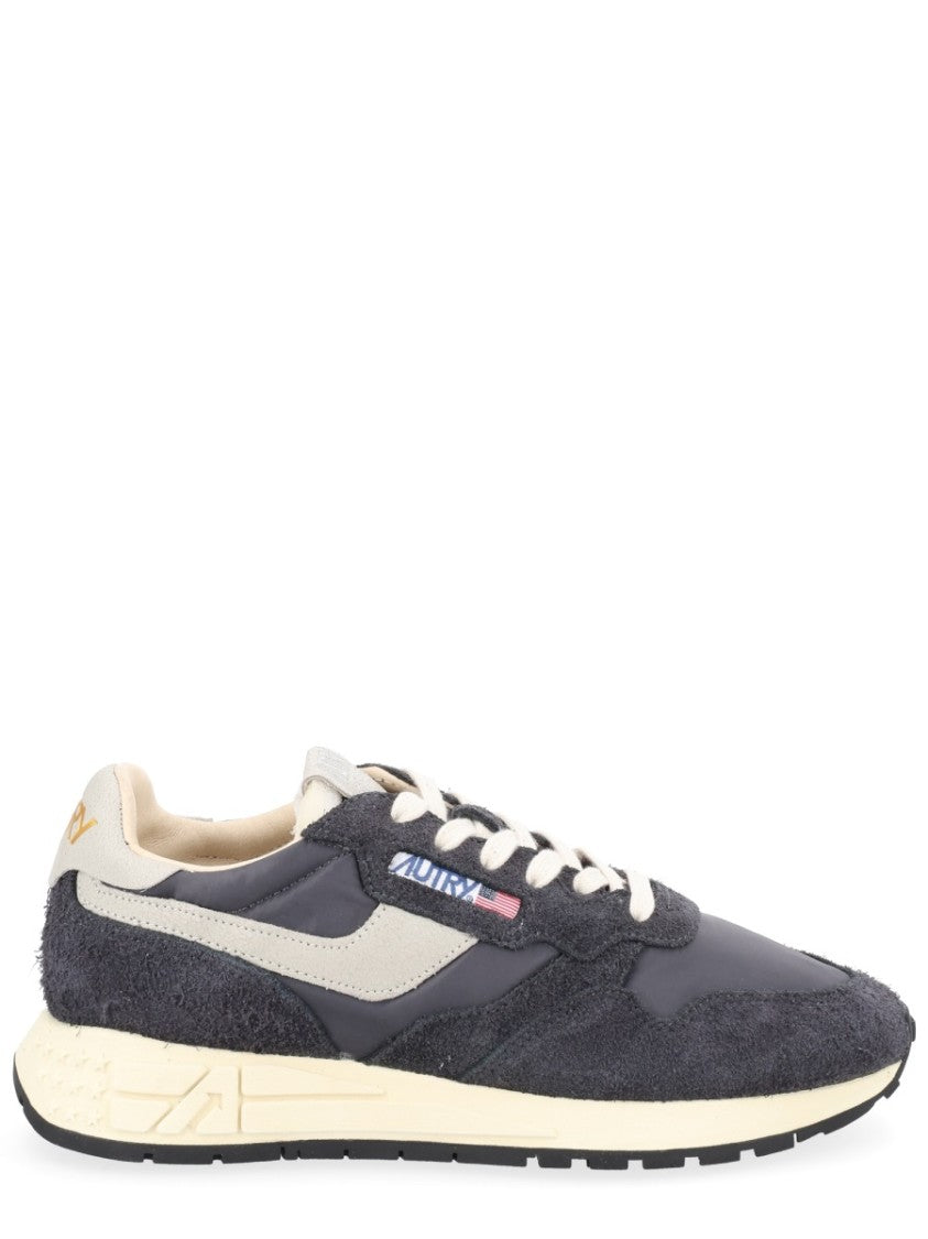 Autry Reelwind Low Textured Suede Nylon-Leather Sneakers