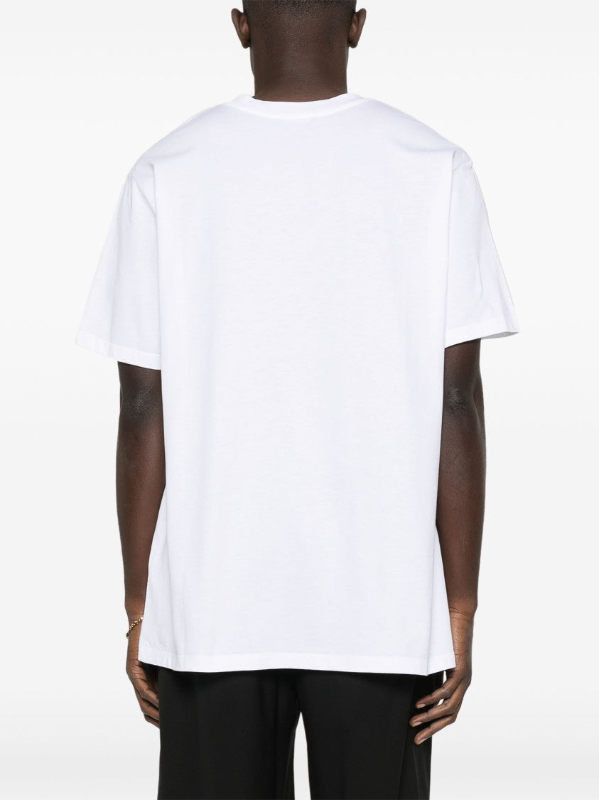 Balmain White T-Shirt Organic Cotton Logo T-Shirt