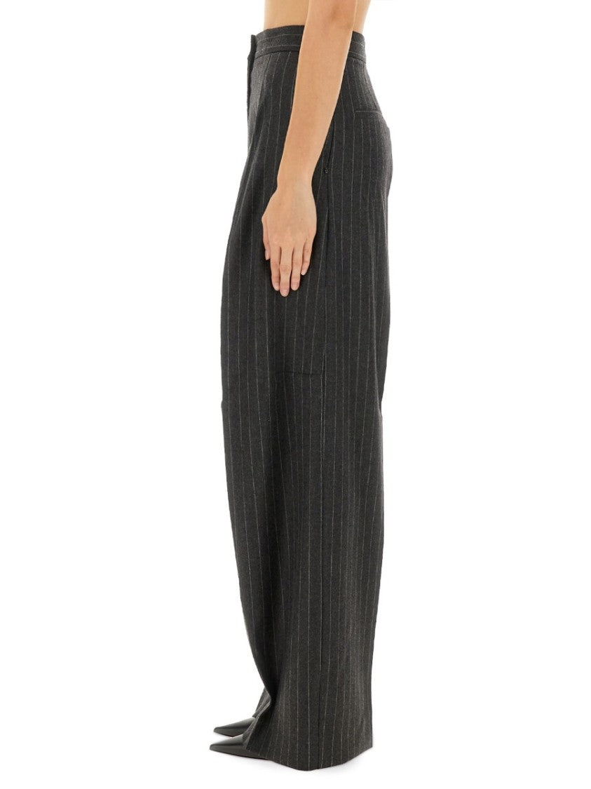 Sportmax Wide-Leg Tailored Pants With Vertical Pinstripes