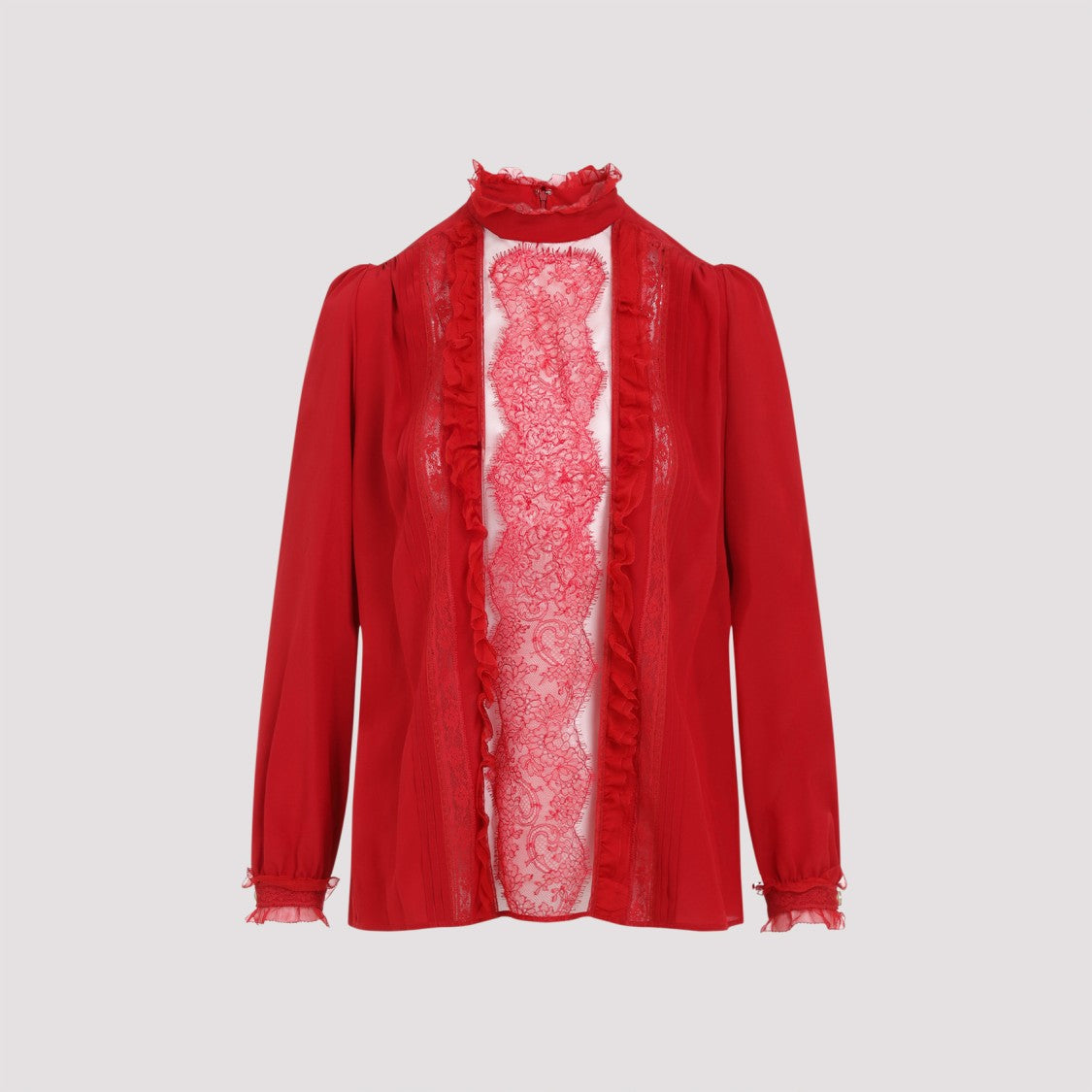 Valentino Silk Top With Ruffled Collar