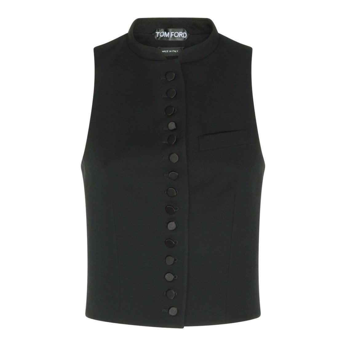 Tom Ford Black Wool Round Collar Top