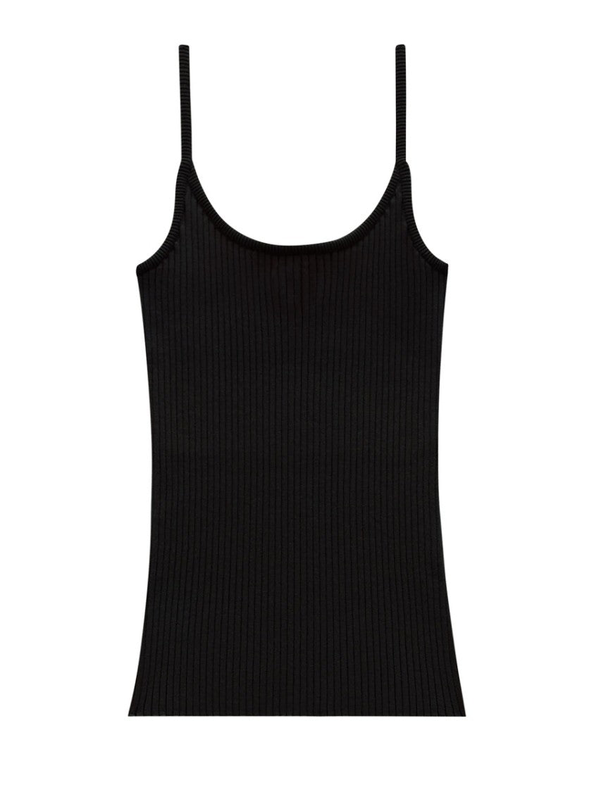 Courrèges Reedition Ribbed Viscose Scoop Neck Tank Top