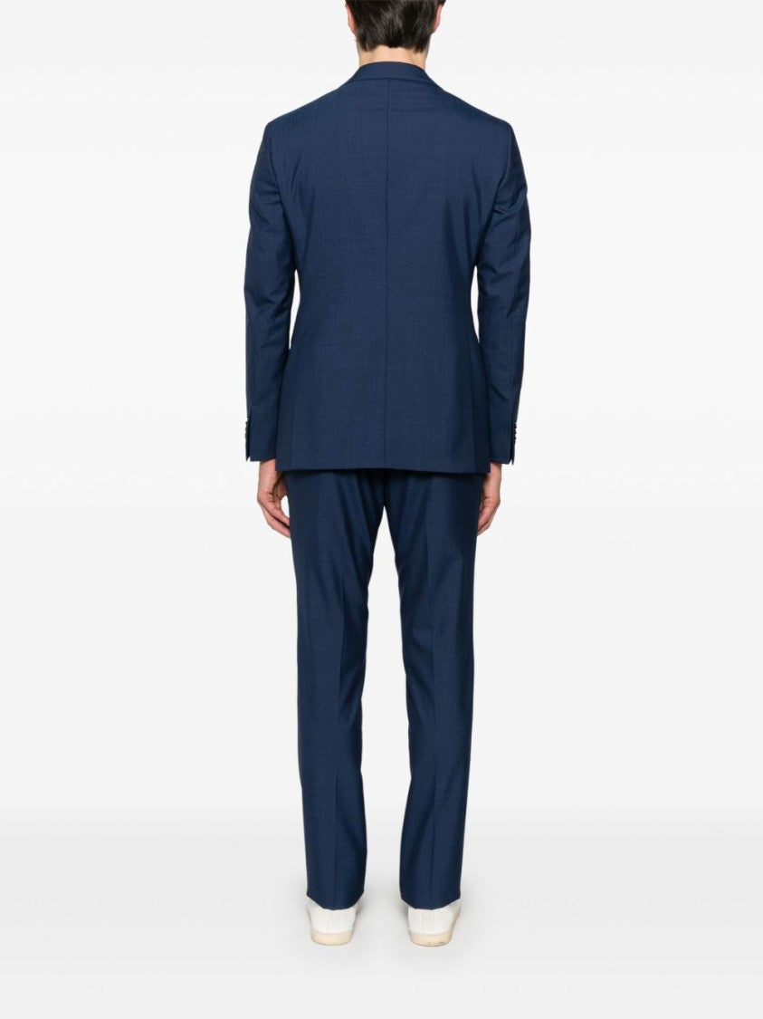 Luigi Bianchi Navy Blue Tailored Wool Suit