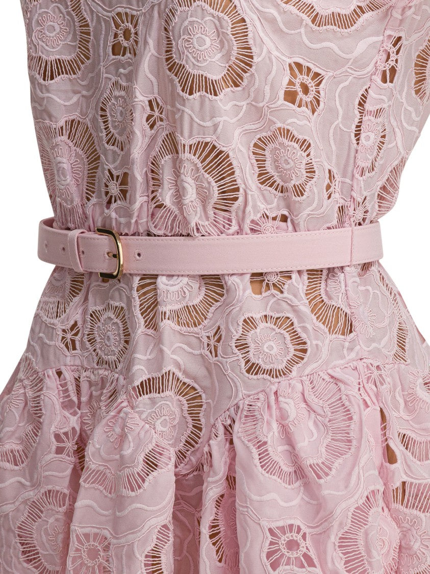 Self-Portrait Floral Lace Flared Dress