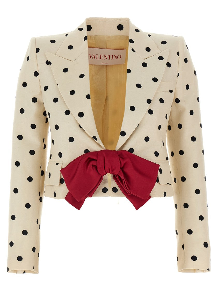 Valentino Garavani Plusdepois' Print Silk Jacket With Lapel Neckline