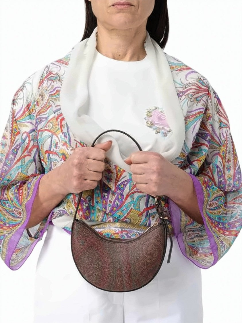 Etro Crescent Structured Shoulder Bag With Paisley Pattern