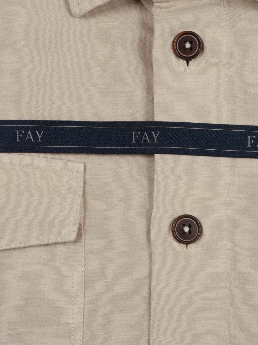 Fay Beige Tasconata Over Shirt Jacket