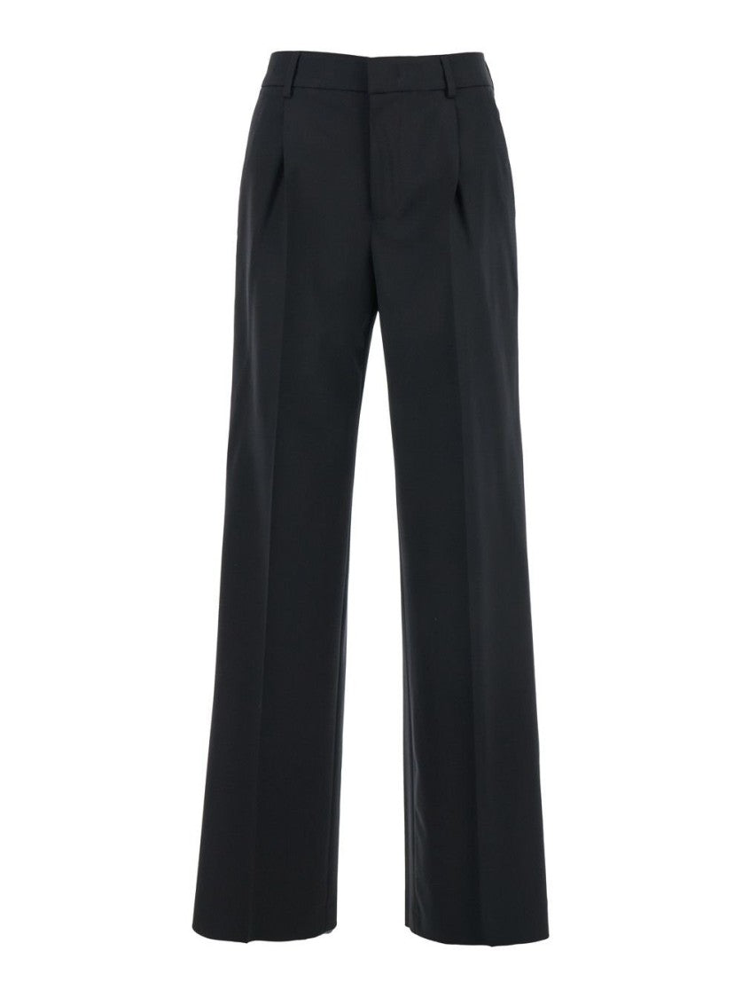 Pt Torino High-Waisted Black Trousers With Pleats