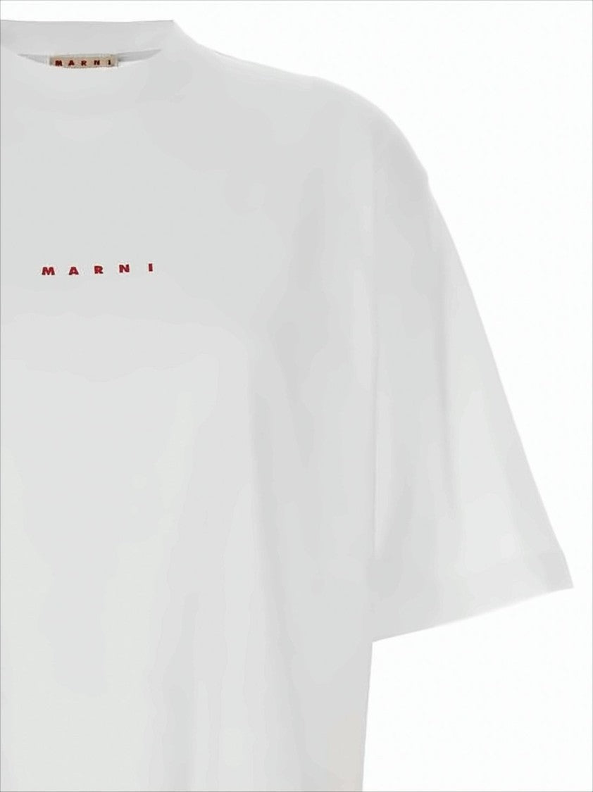 Marni Short-Sleeved Relaxed Fit T-Shirt With Centered Logo