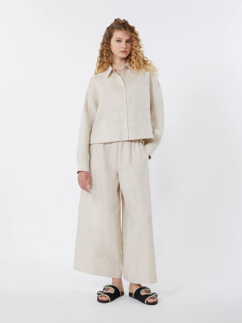 Max Mara Wide-Leg Cropped Pants With Elastic Waistband