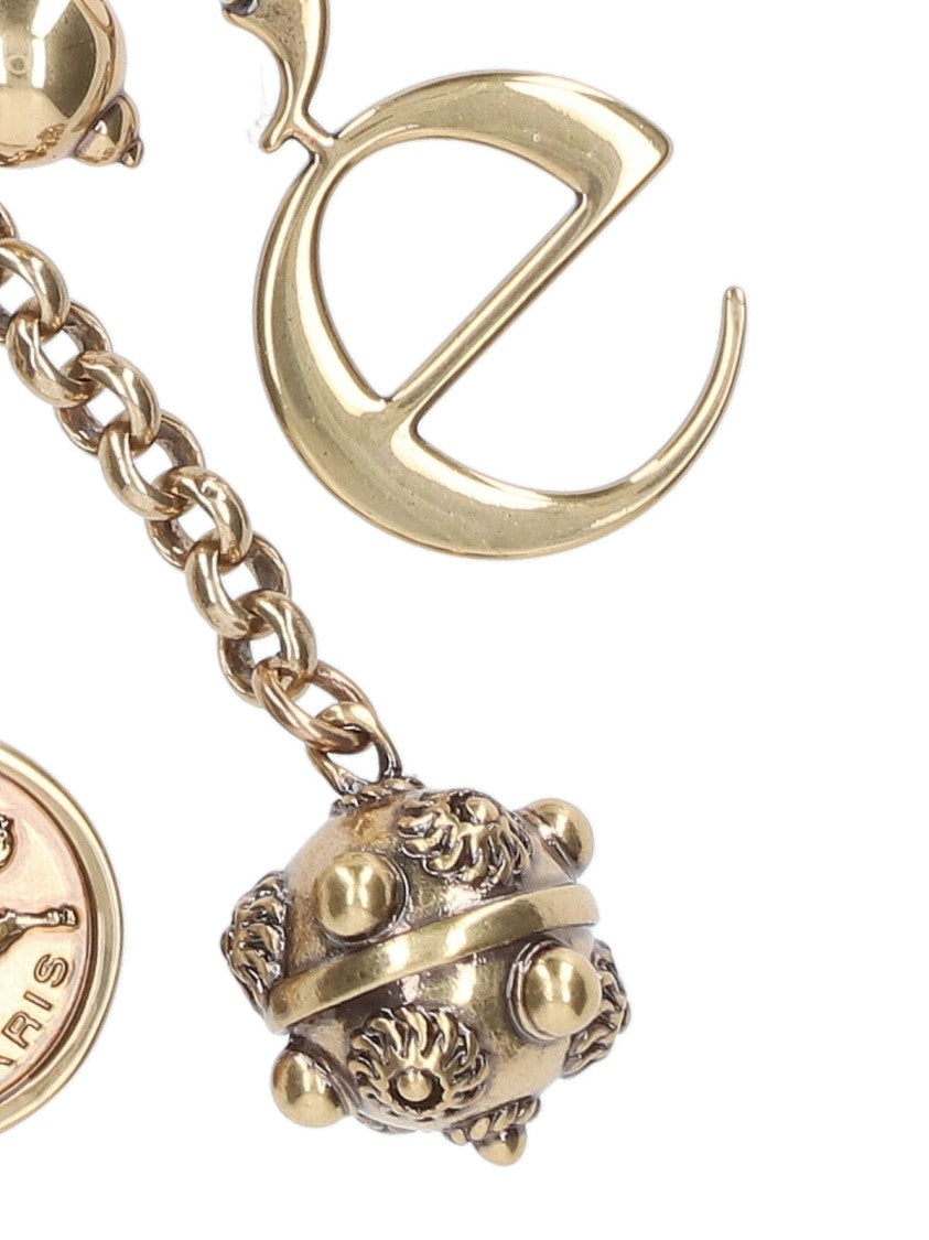 Chloé Gold Alphabet Lettering Logo Keyring Charm