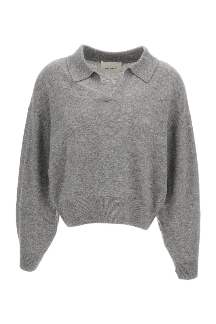 Lisa Yang Grey Katriel Mid-Weight Cashmere Polo Shirt