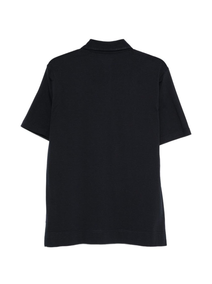 Lardini Dark Blue Cotton Silk Polo Shirt