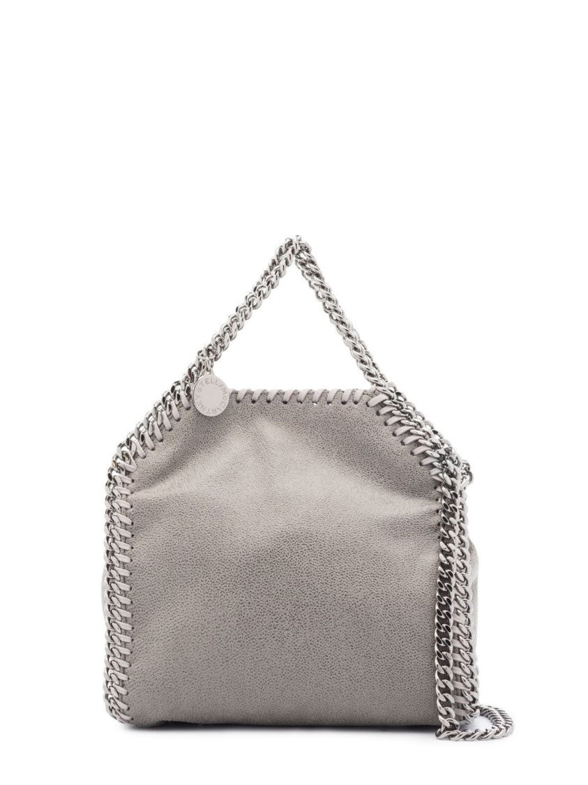 Stella Mccartney Grey Charm Chain-Trimmed Shoulder Bag