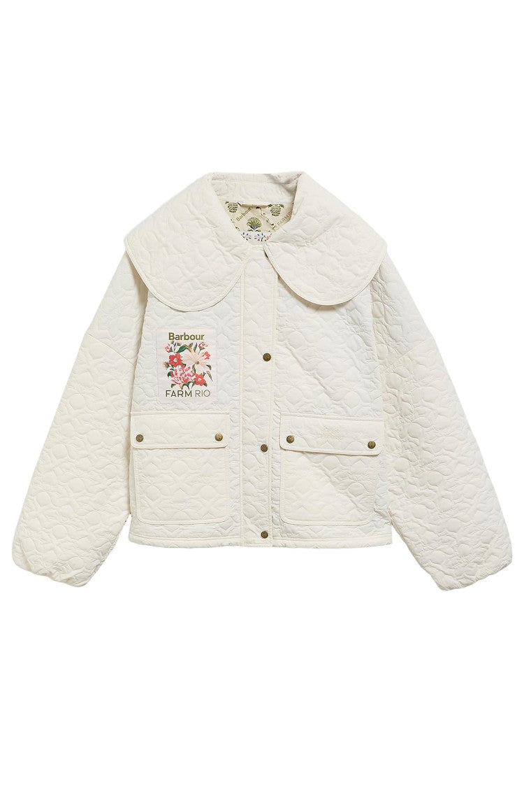 Barbour White 'Lotus Quilt' Quilted Jacket
