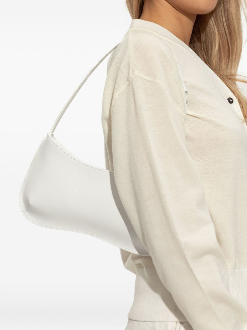 Jacquemus White Elongated Minimalist Silk Shoulder Bag