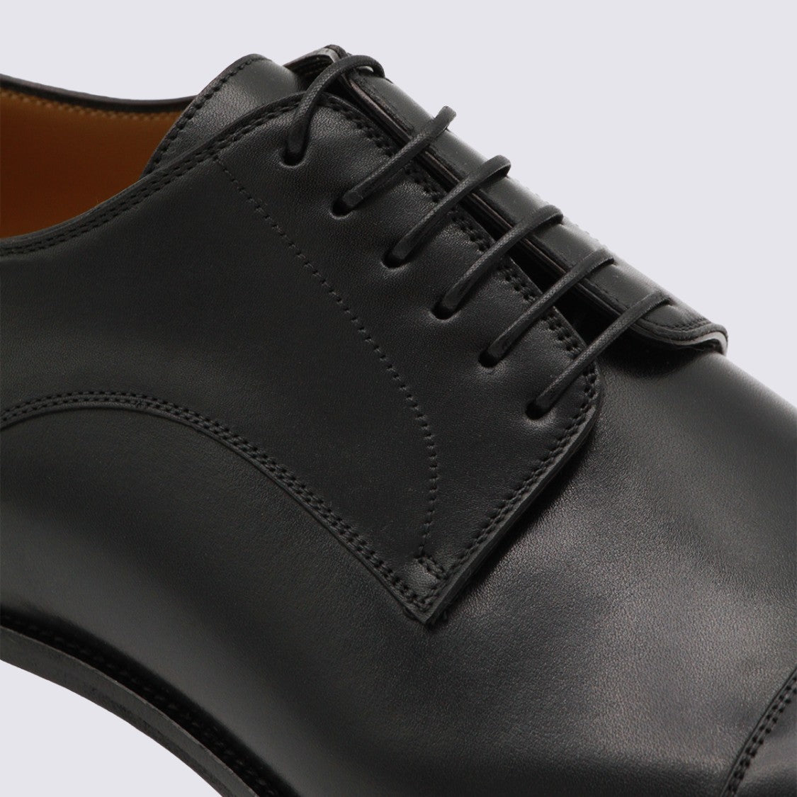 Christian Louboutin Polished Leather Flat Shoes With Cap Toe