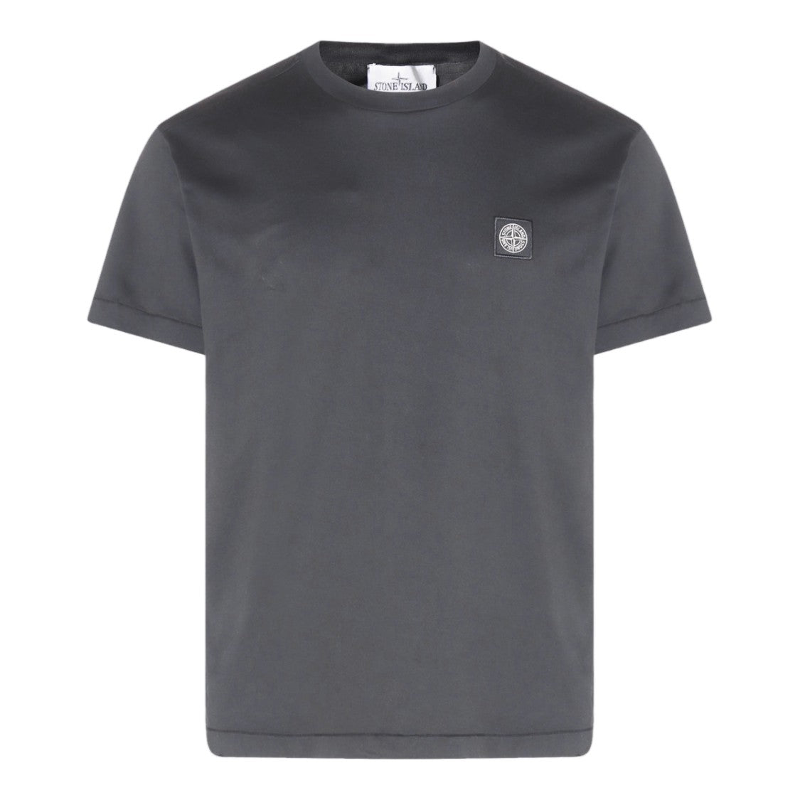 Stone Island Crew Neck T-Shirt With Minimalist Design And Patch Logo