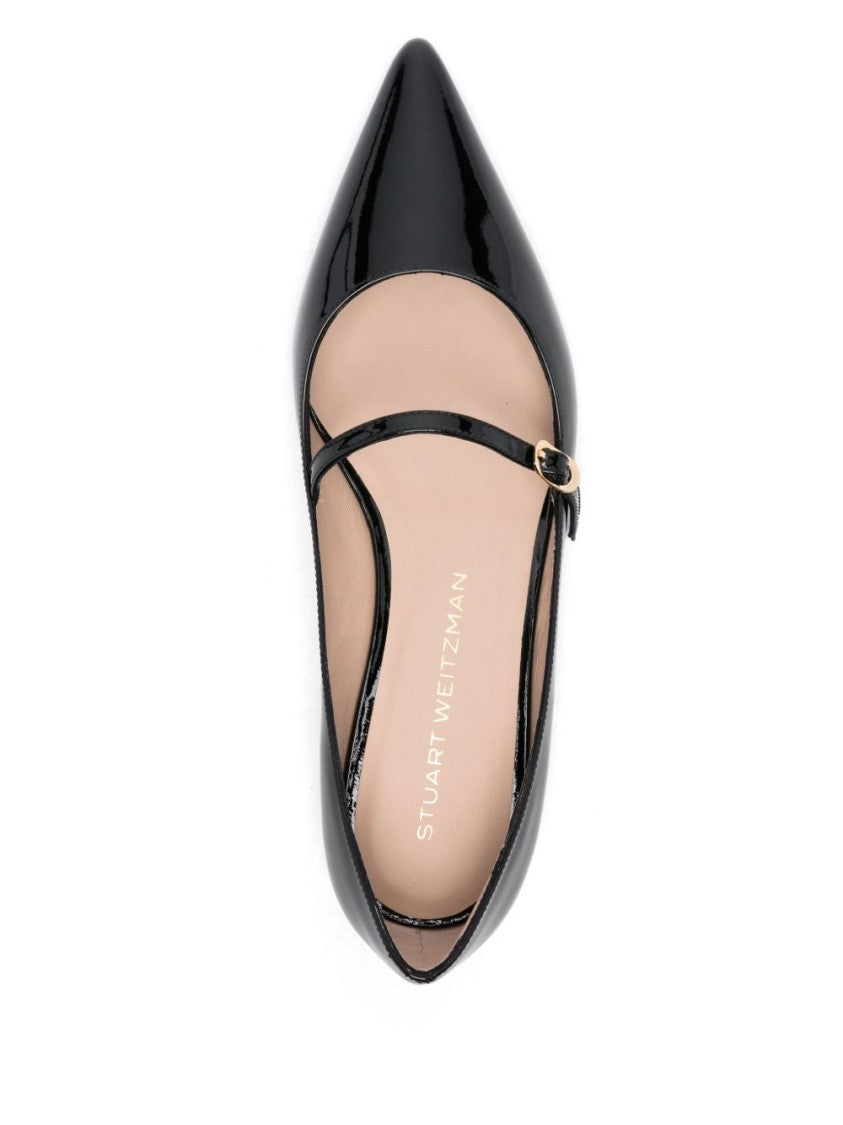 Stuart Weitzman Black Pointed Toe Flats