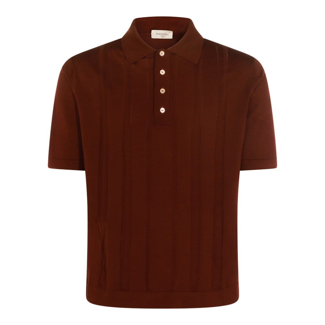 Piacenza Cashmere Relaxed Fit Polo Shirt With Vertical Stripe Detailing
