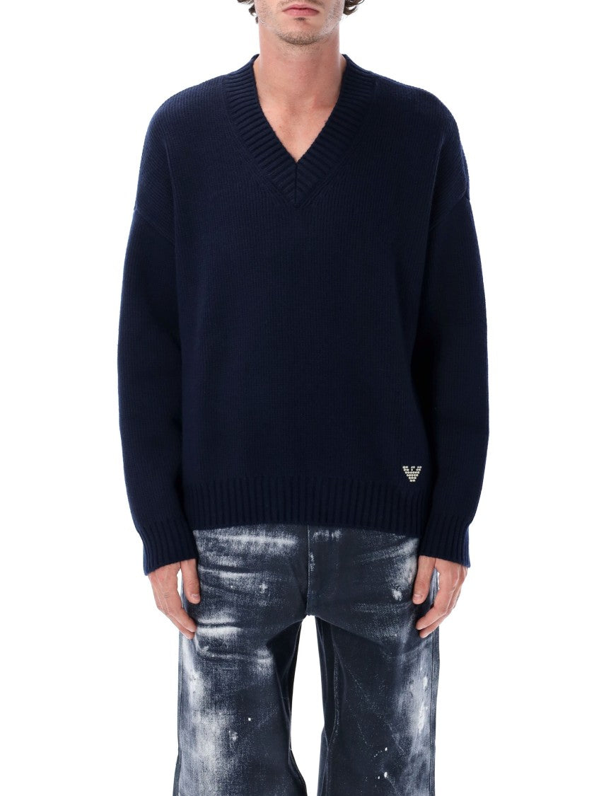 Emporio Armani Soft Structured V-Neck Sweater