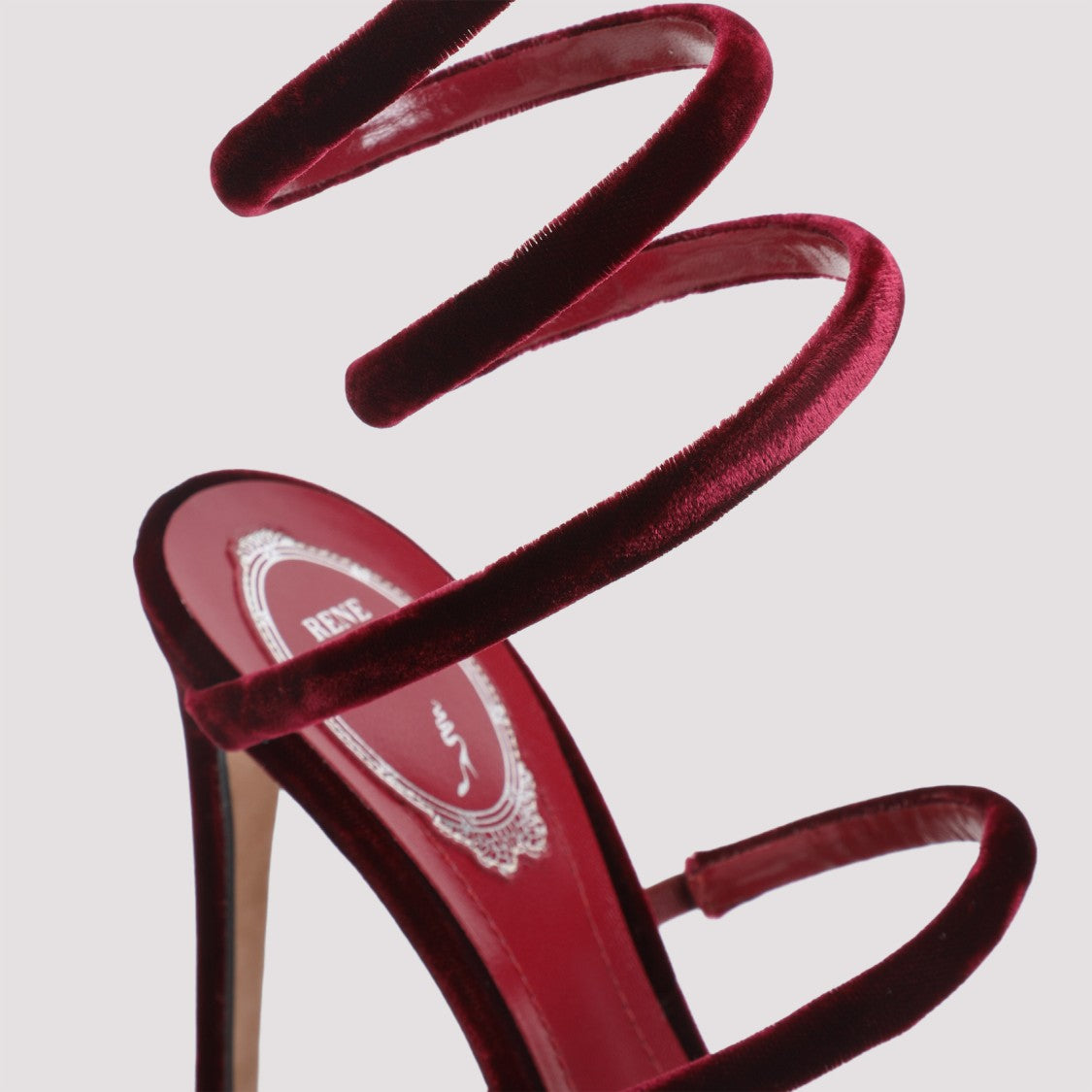 René Caovilla René Caovilla Velvet Snake Sandals