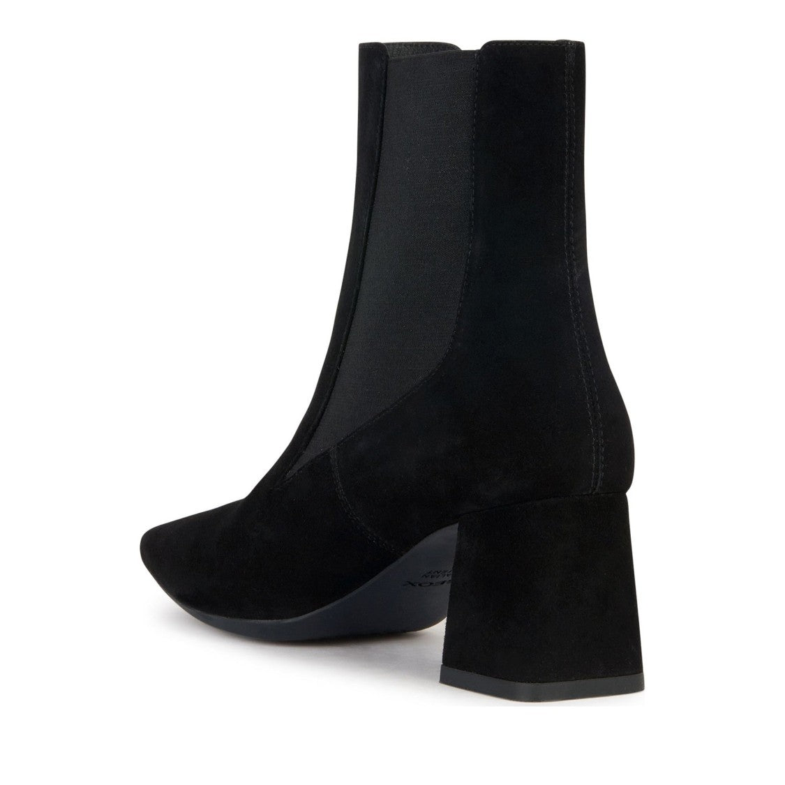 Geox Giselda Black Pointed Toe Suede Ankle Boots