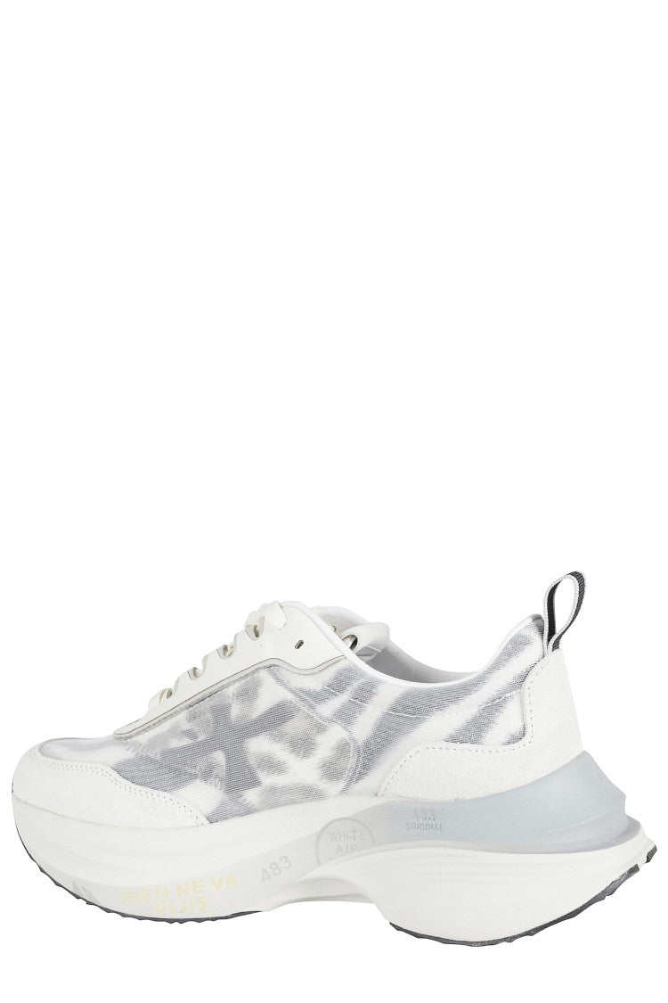 Premiata Gray Hill 7507 Side-Logo Cotton-Blend Sneakers