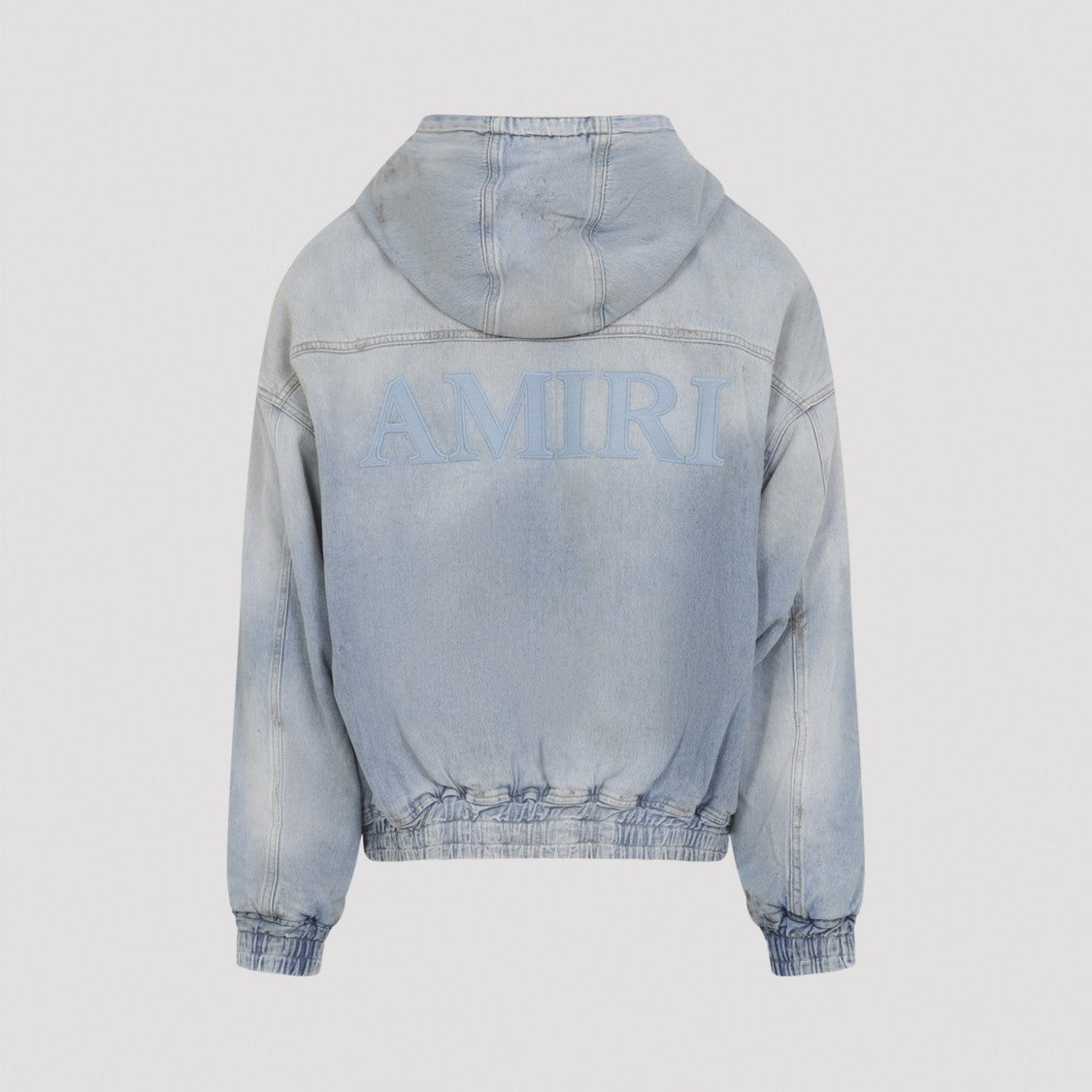 Amiri Light-Wash Denim Jacket With Zip-Up Front And Hood