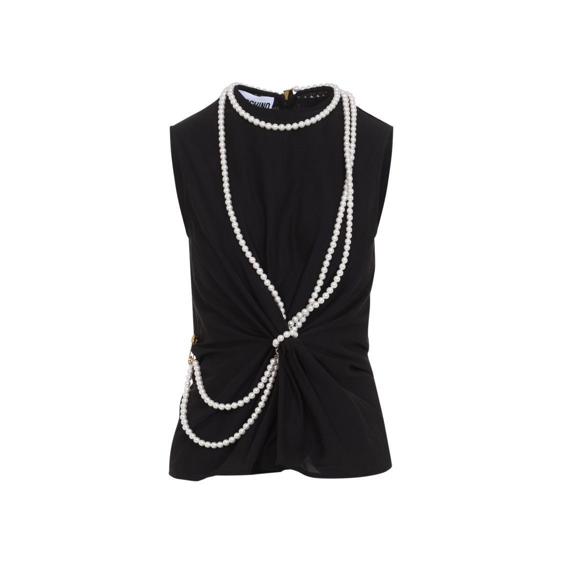 Moschino Black Cotton And Silk Top