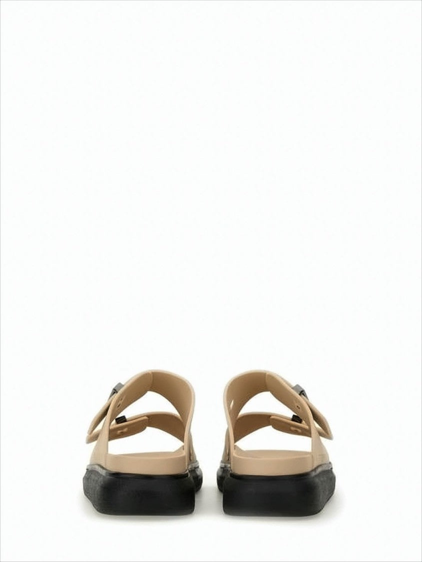 Alexander Mcqueen Minimalist Mules With Adjustable Straps And Rubber Sole