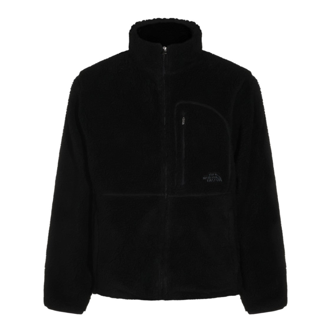 The North Face Textured Fleece Jacket With High Collar And Zippered Pockets