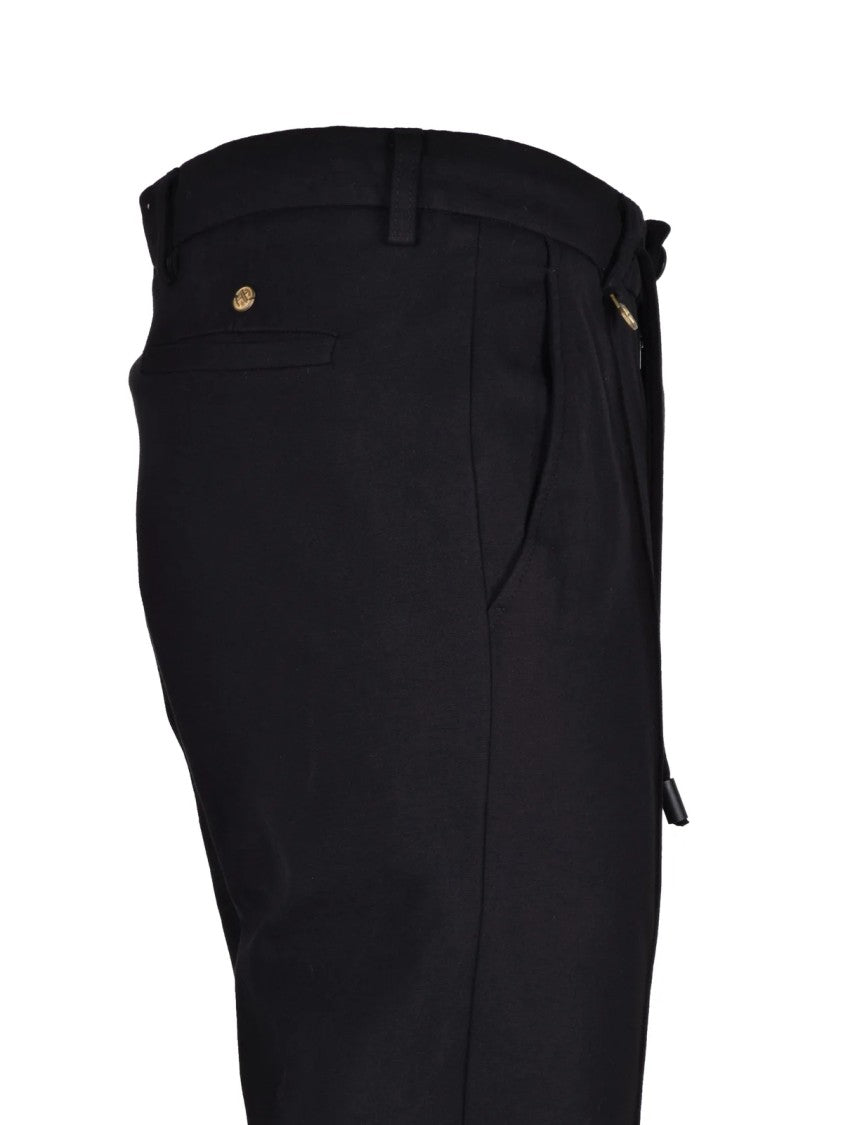 Havana & Co Black Tapered-Leg Viscose-Blend Technical Pants