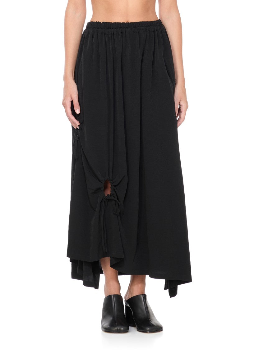 Y's Black Pleated Skirt