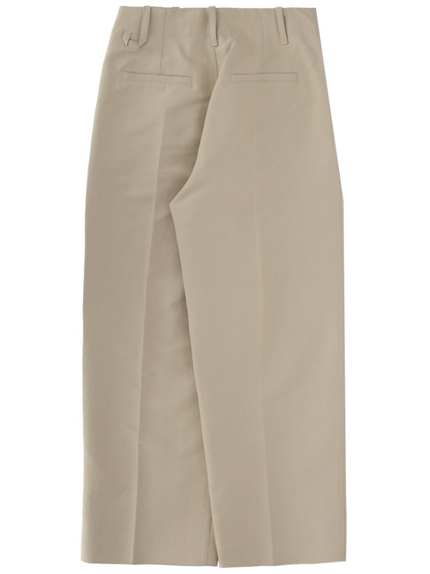 Jacquemus Straight-Leg Smooth Front Pleats Pants